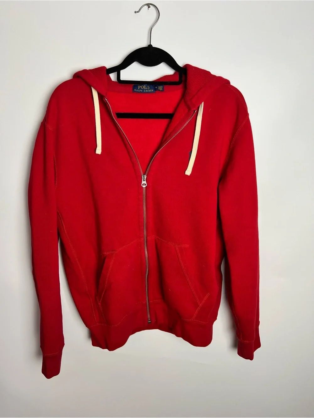 Polo by Ralph Lauren big boys Cotton Fleece Red Zip-Up Hoodie.Size M